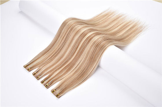 Curly Remy Tape In Extensions Human Hair Cuticle Aligned 50g/Pack