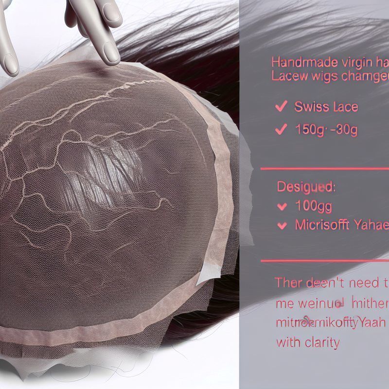 Handmade Virgin Hair Lace Wig with Swiss Lace 150G-300G